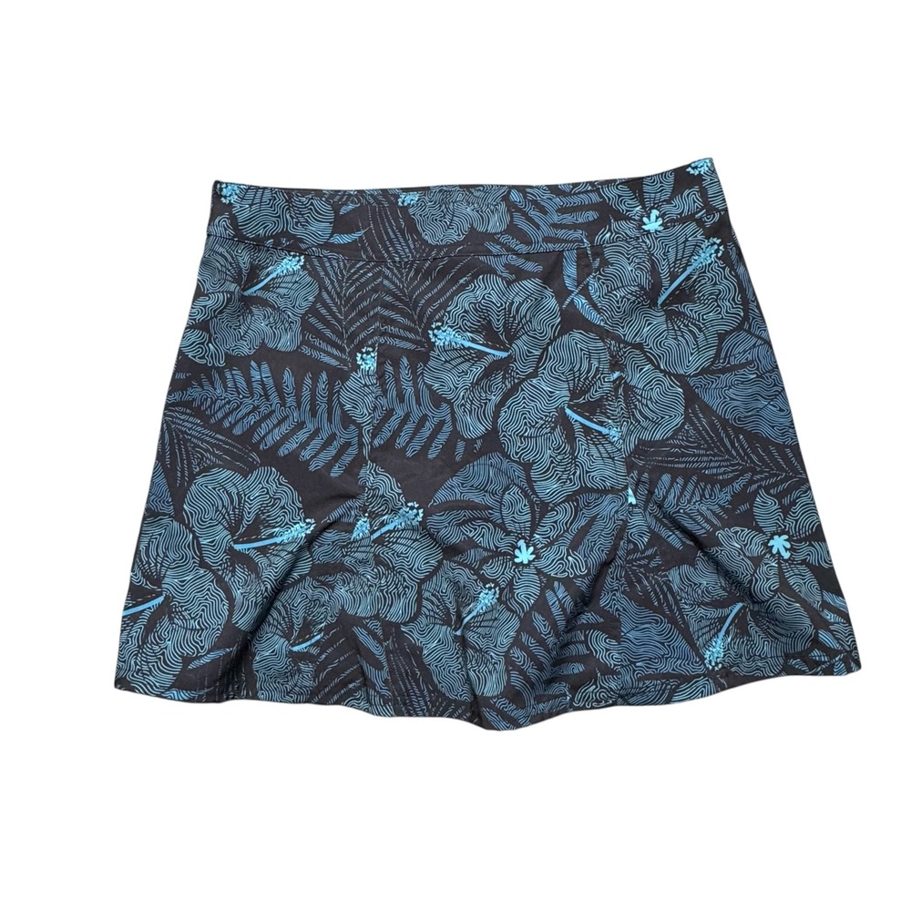RipSkirt Hawaii Wrap Skirt Sz M Blue Floral Adjustable Quick-Dry Beach‎ Travel - Picture 2 of 6